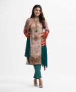 Red Viscose Straight Salwar Kameez