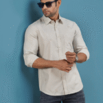 White Blended Cotton Long Sleeve Business Formal Shirt