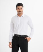 White Jacquard Business Formal Shirt